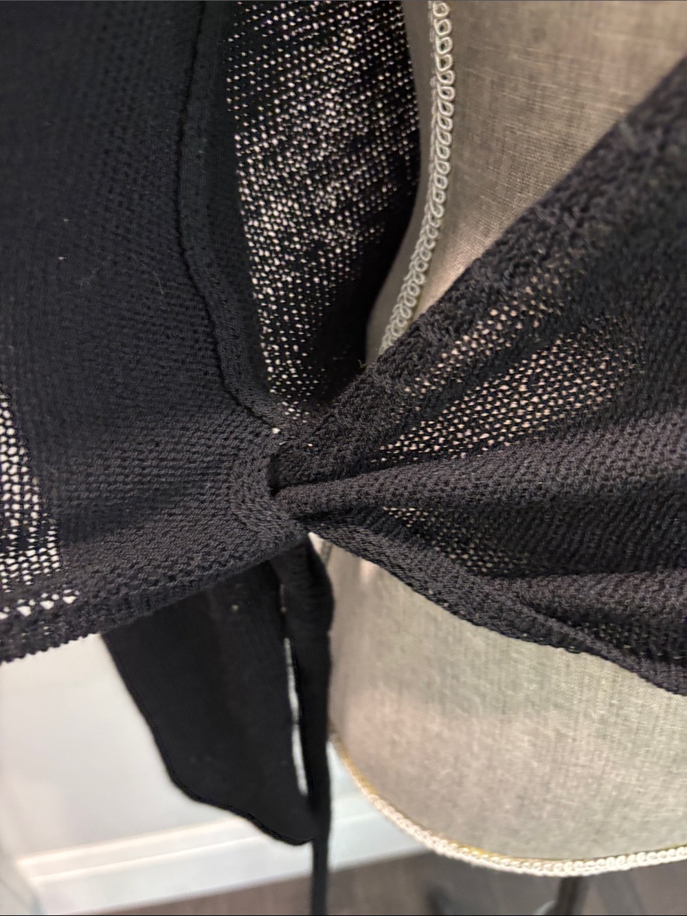 Eileen Fisher Black 100% Wool Tie Front Wrap Cardigan Size M Lightweight - Picture 12 of 16